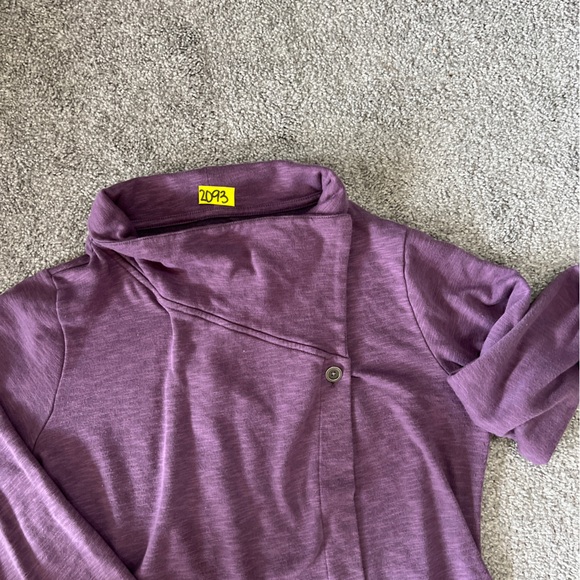 Columbia sweater womens large purple button front cross over lightweight casual - Picture 3 of 12